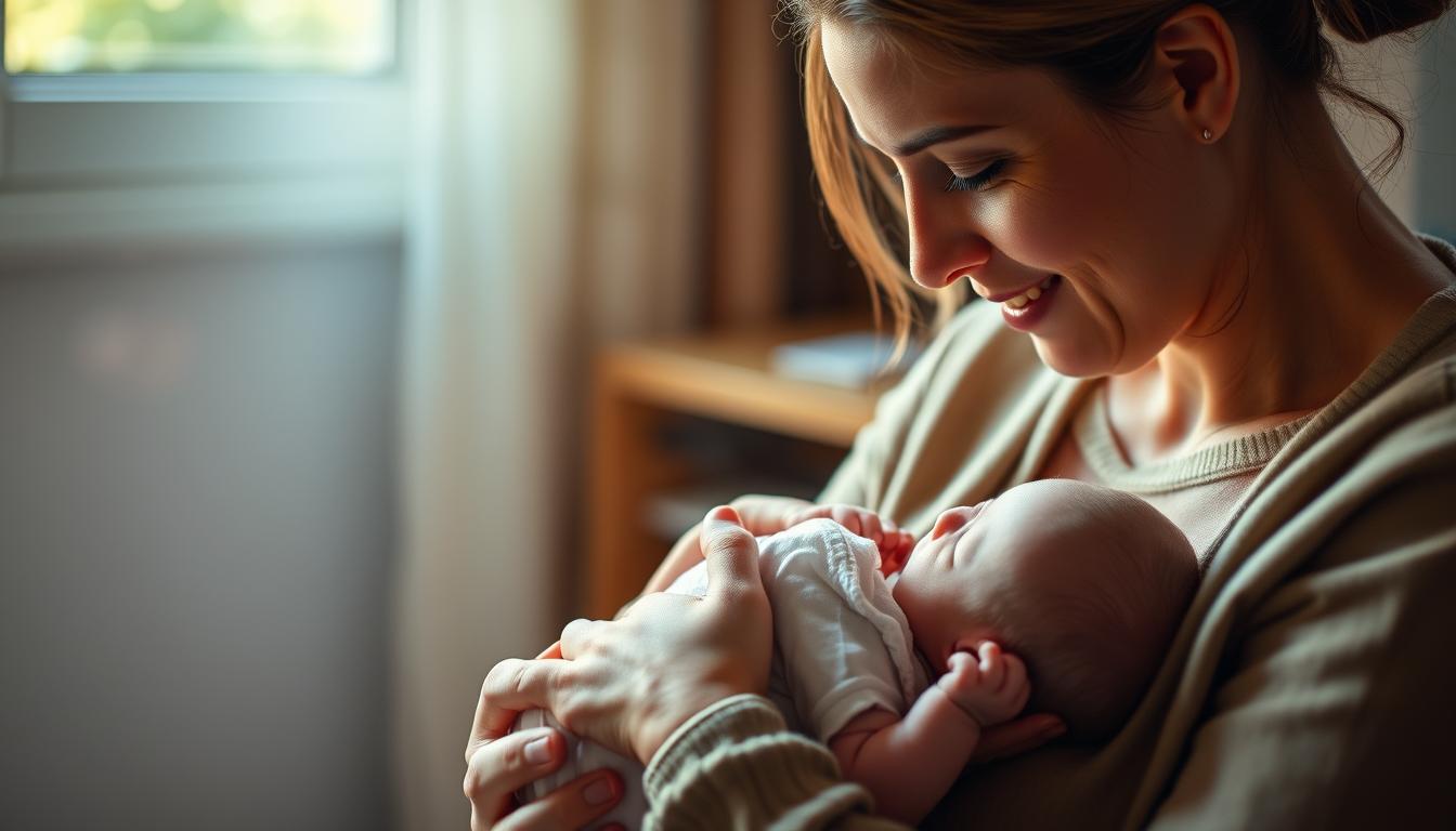 Mutter beim Stillen ihres Babys - Babyernährung