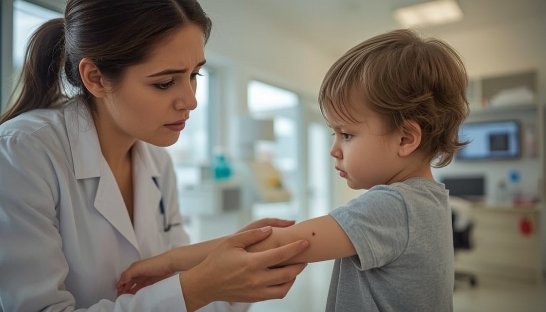 Rote Punkte auf der Kinderhaut: Wann zum Arzt?